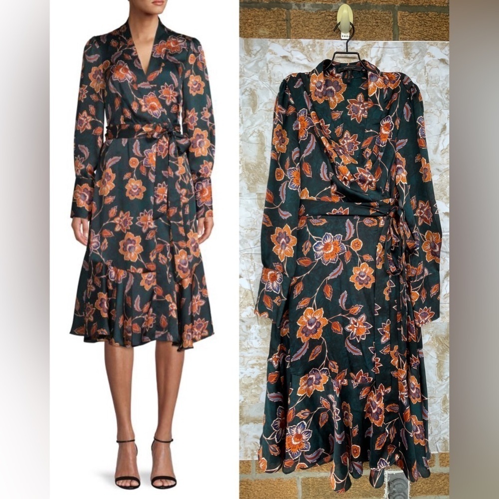 BCBGMAXAZRIA Floral Wrap Dress size medium